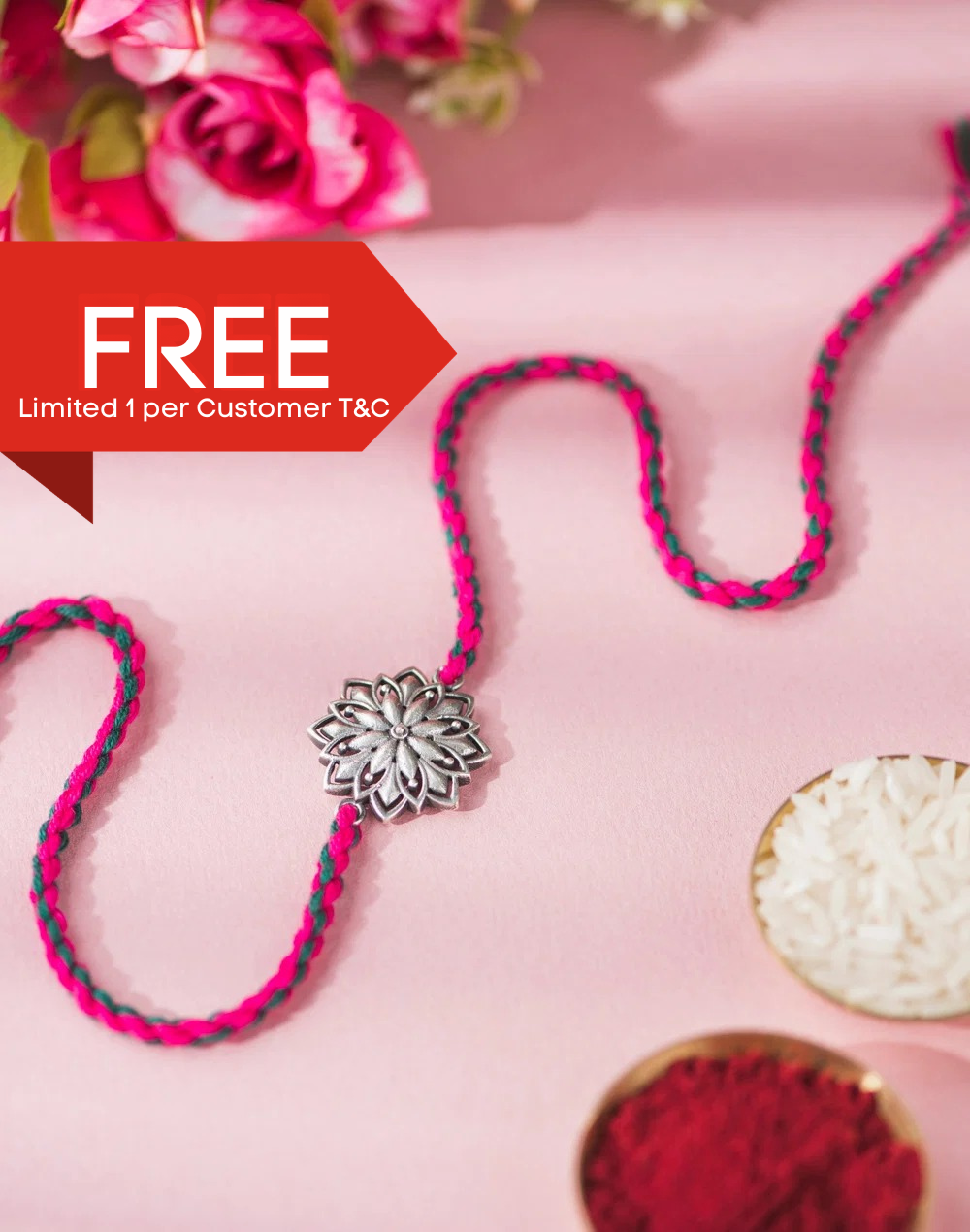 *FREE Multi Metal Floral Oxidised Rakhi - LIMITED