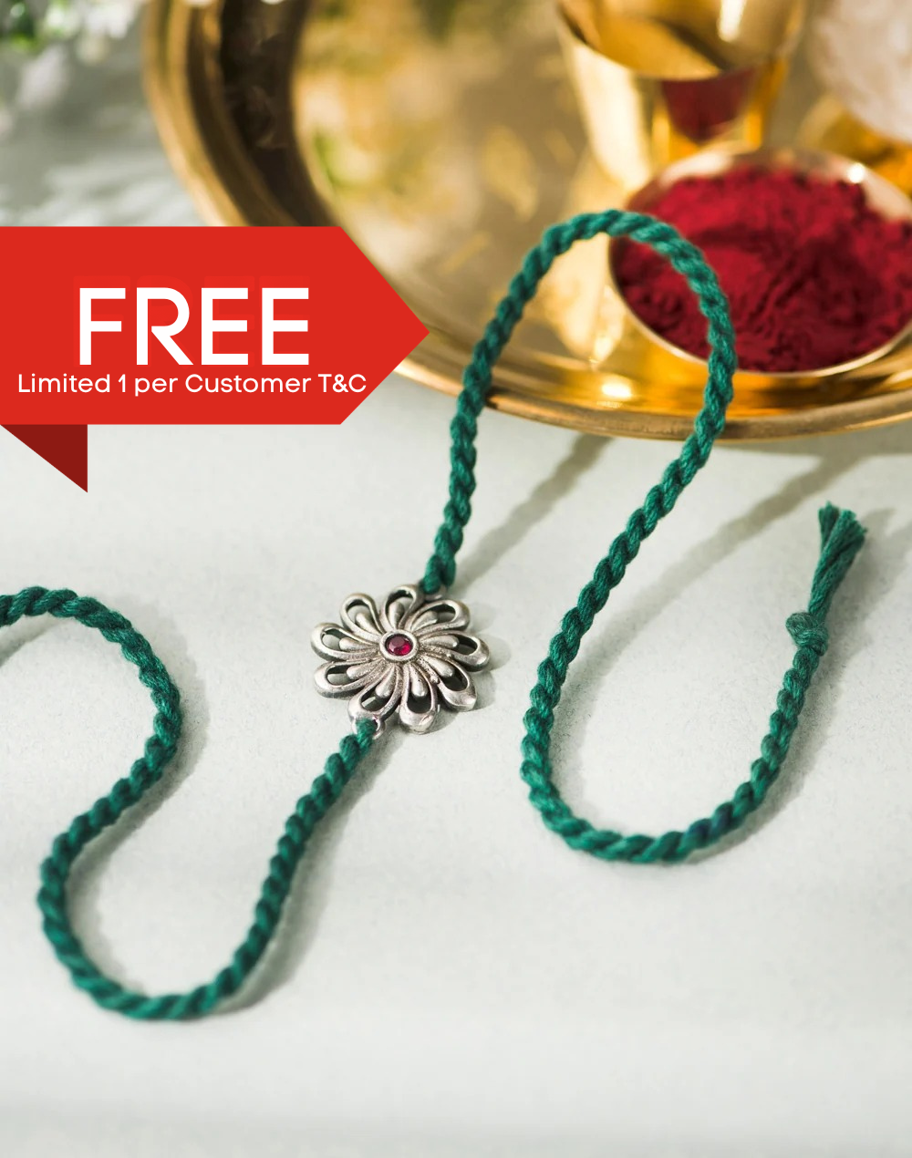 *FREE Multi Metal Floral Oxidised Rakhi - LIMITED