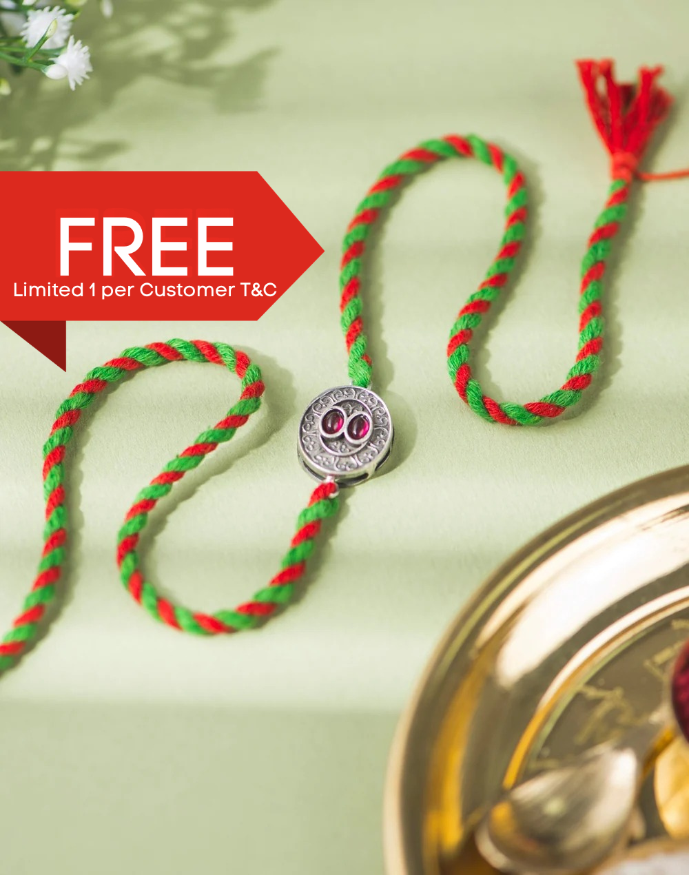 * FREE Multi Metal Geometrical Motif Rakhi - LIMITED