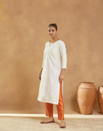 Natural Cotton Silk Embroidered Long Kurta