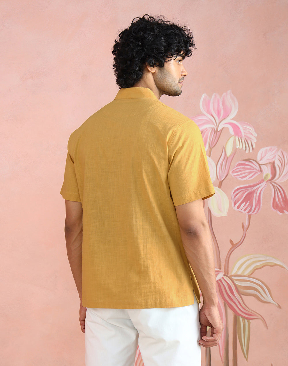 Texture and finish of the Yellow Shirt by Fabindia UK