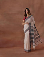 Beige Cotton Silk Blend Woven Wonders Maheshwari Sari