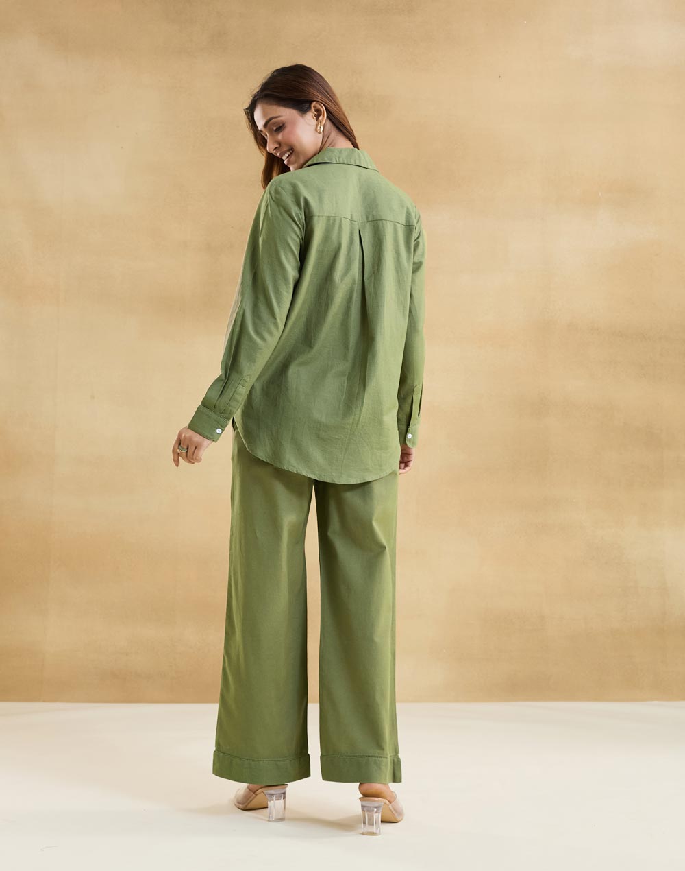 Green Cotton Linen Envoy Pant & Top Set