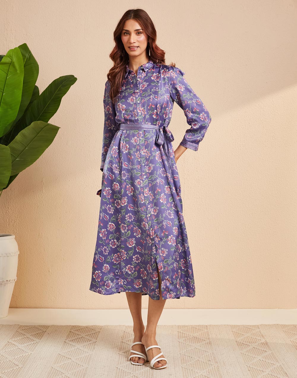 Blue Rayon Blend Hand Block Printed Maxi