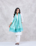 Teal Silk Symphony Stole