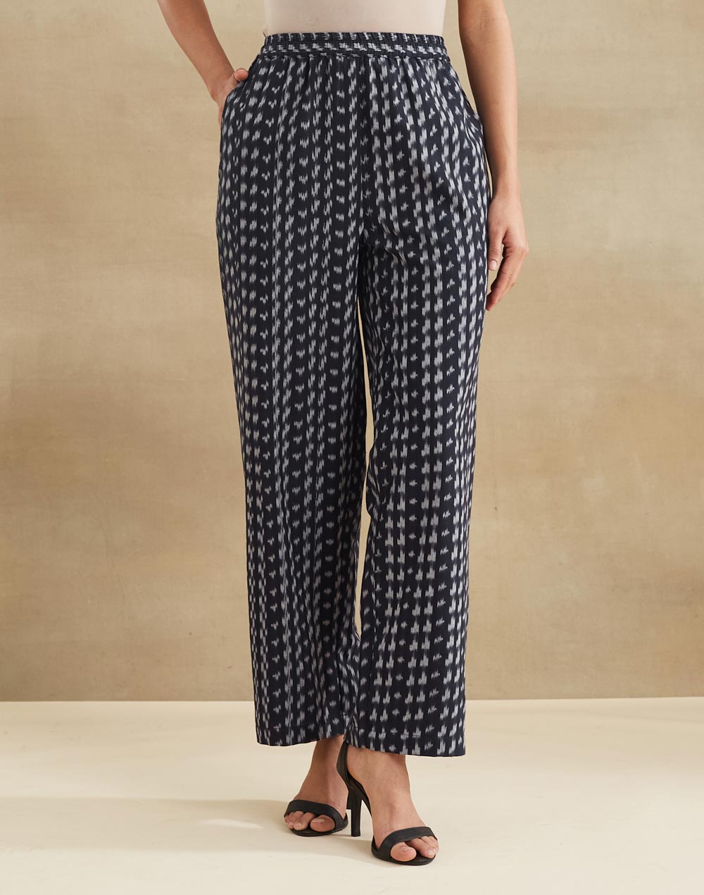 Navy Cotton Retro Revival Coordinated Jacket & Pant Set