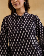 Black Cotton Bagh Printed Alma Shirt