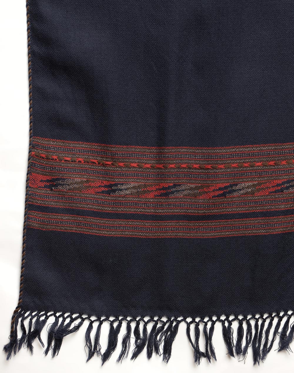 Navy Blue Wool Shawl Wrap for Women with soft wool for cold days