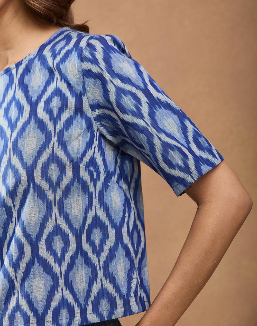 Blue Cotton Short Top
