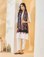 Indigo Viscose Blend Ajrakh Printed Stole