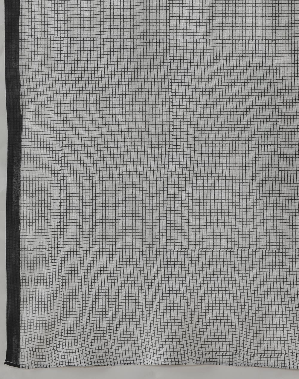 White Cotton Hand Block Printed Sari