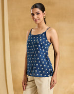 Indigo Cotton Dabu Top