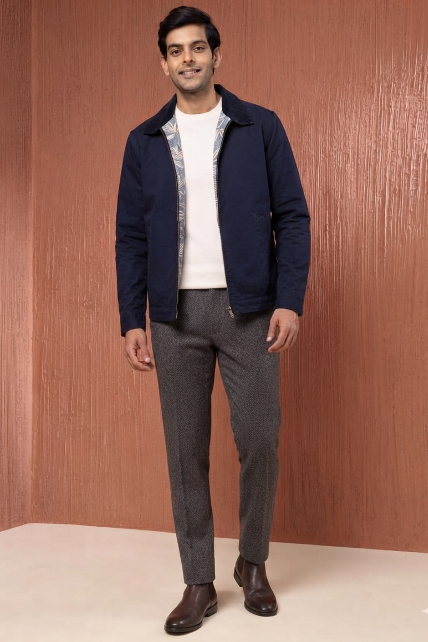 Navy Cotton Utility Jacket