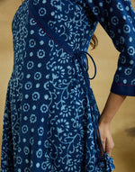 Indigo Cotton Dabu Long Kurta