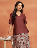 Orange Viscose Silk Top