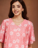 Pink Cotton Silk Printed Top
