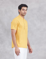 Mustard Cotton Mid Placket Shirt