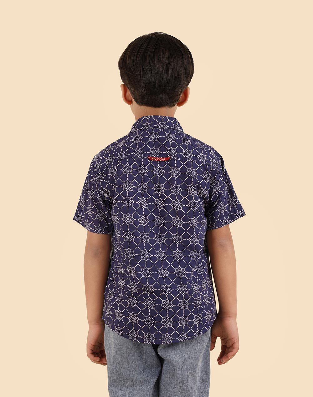 Blue Cotton Hand Block Printed Shirt