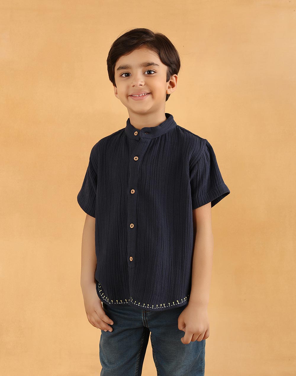 Navy Cotton Shirt
