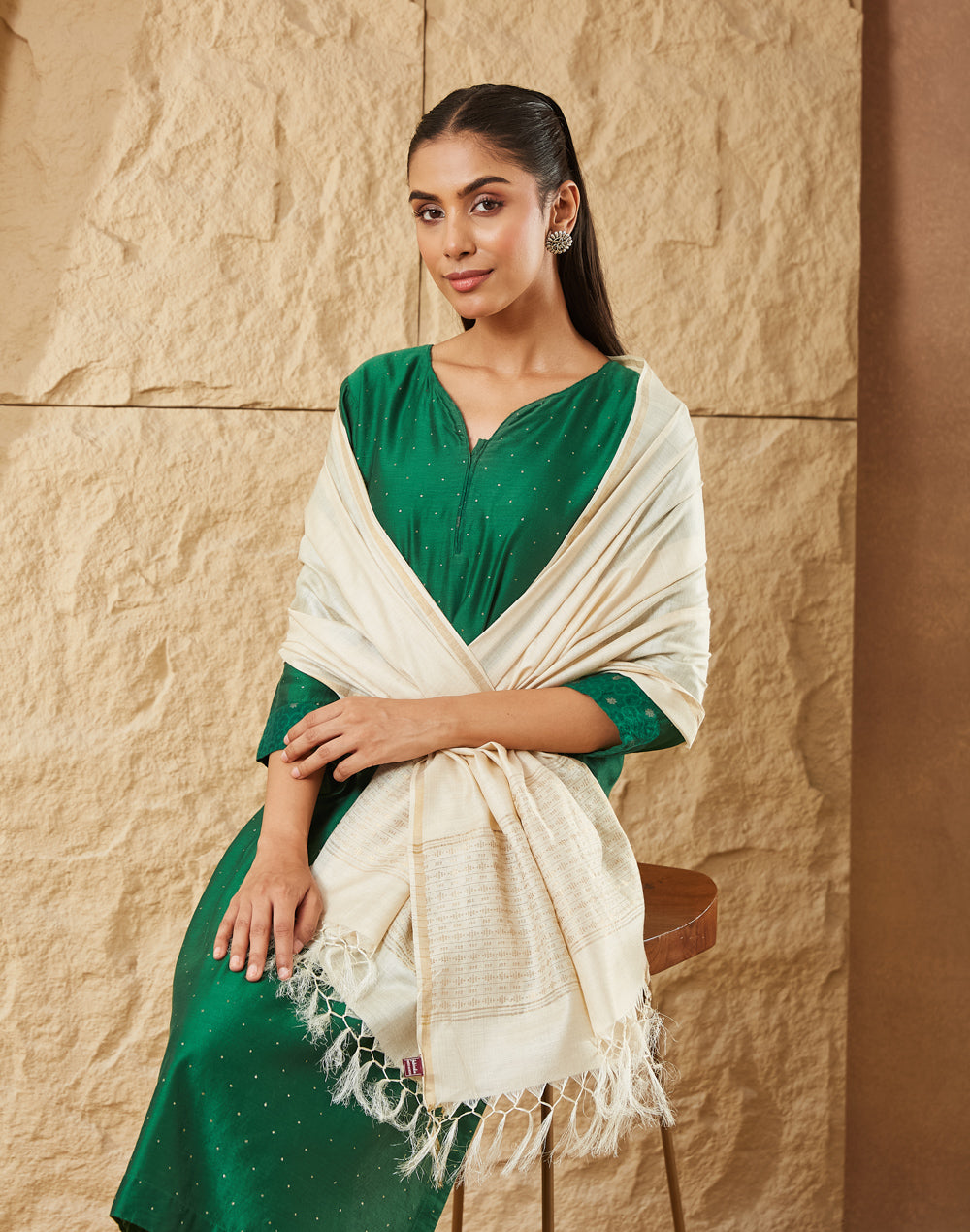 Natural Silk Blend Hand Woven Stole