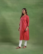 Pink Cotton Long Kurta