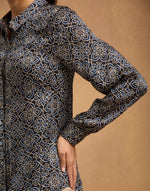 Black Rayon Blend Ajrakh Shirt