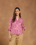 Pink Viscose Printed Helen Top
