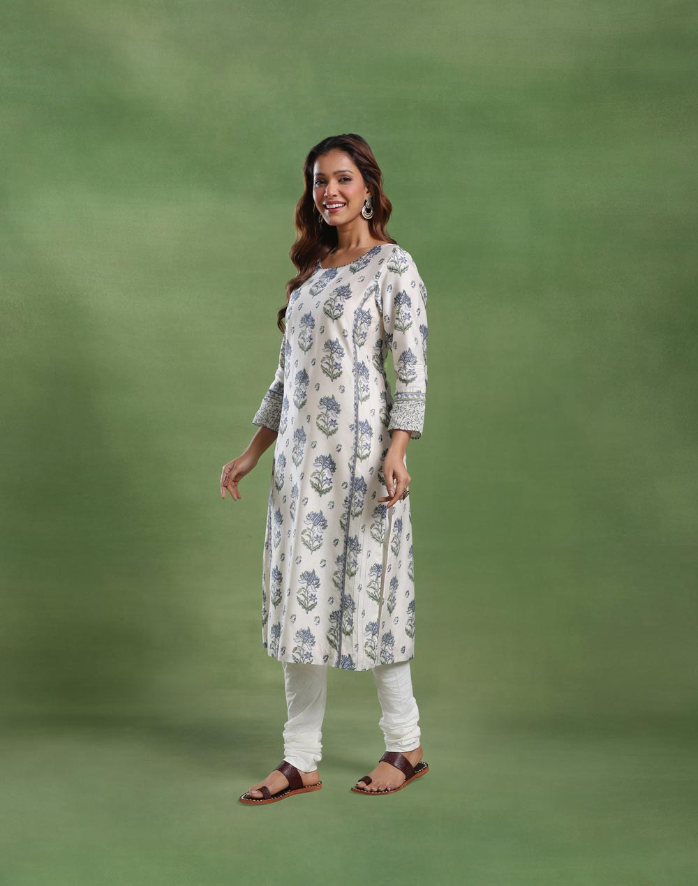 Natural Cotton Silk Long Kurta