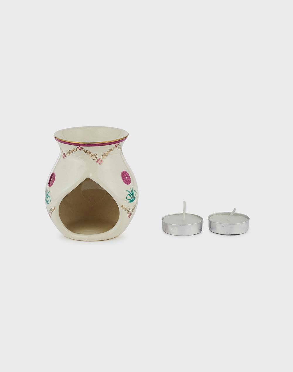 Gold Ceramic Decaled Adwaya Diffuser Gift Set