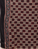 Black Viscose Blend Ajrakh Printed Sari