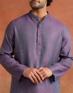 Purple Viscose Silk Long Kurta