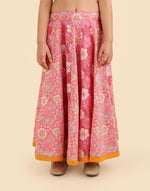 Pink Cotton Printed 3pc Lehenga Set
