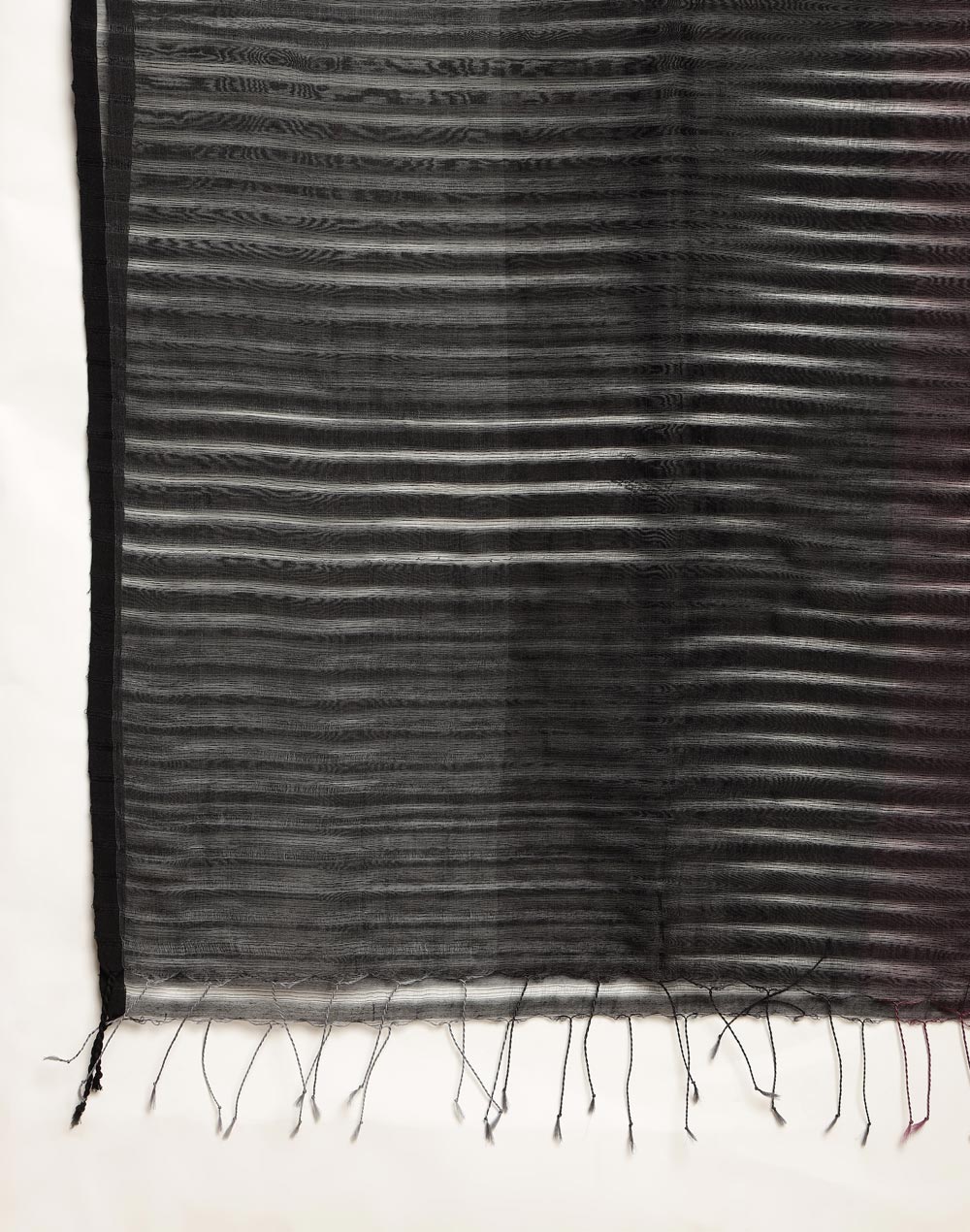 Black Cotton Silk Maheshwari Stole