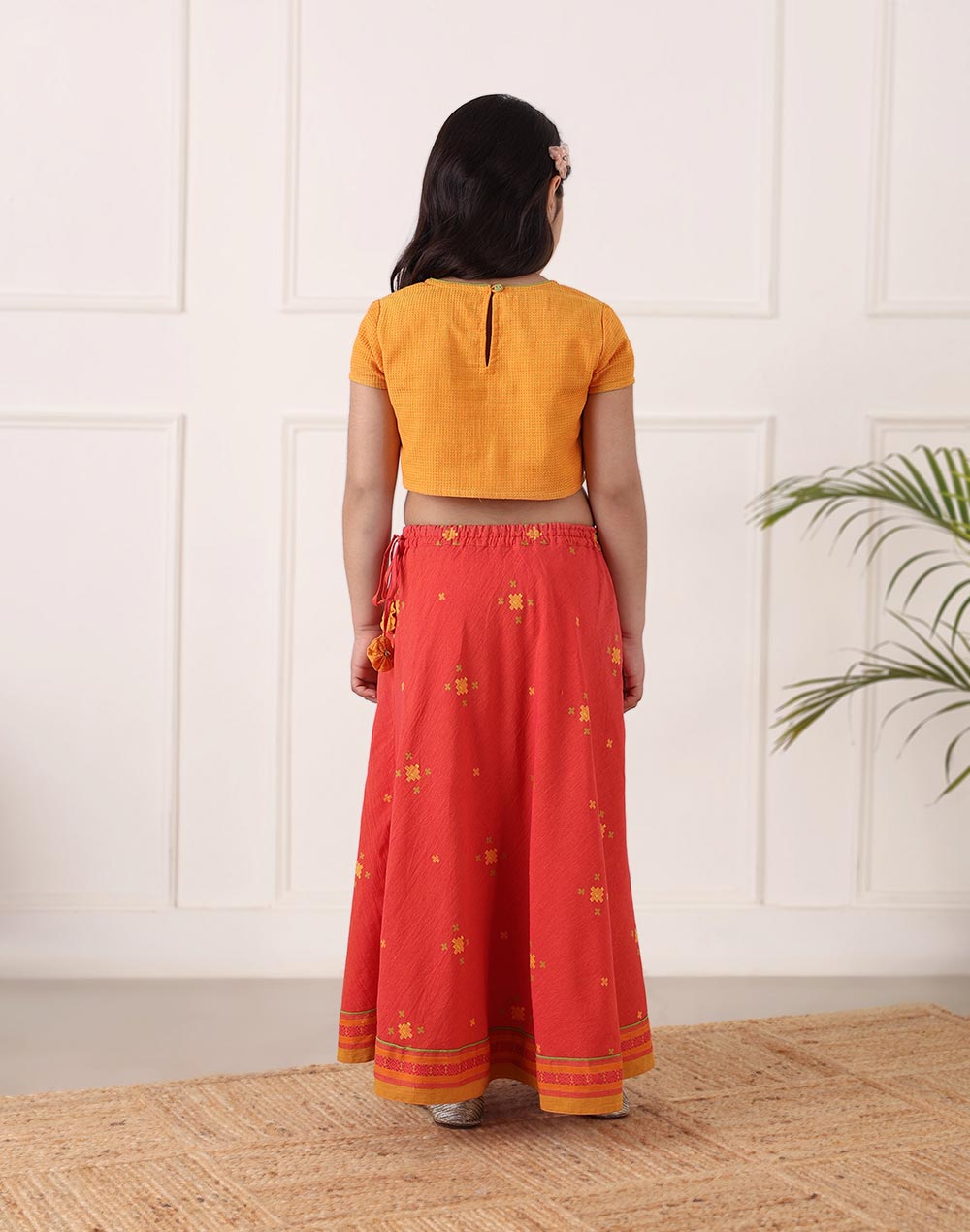 Pink Cotton Dobby 3pc Lehenga Set