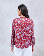 Red Rayon Blend Printed Top