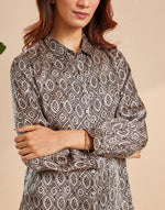 Black Rayon Blend Printed Allure Shirt