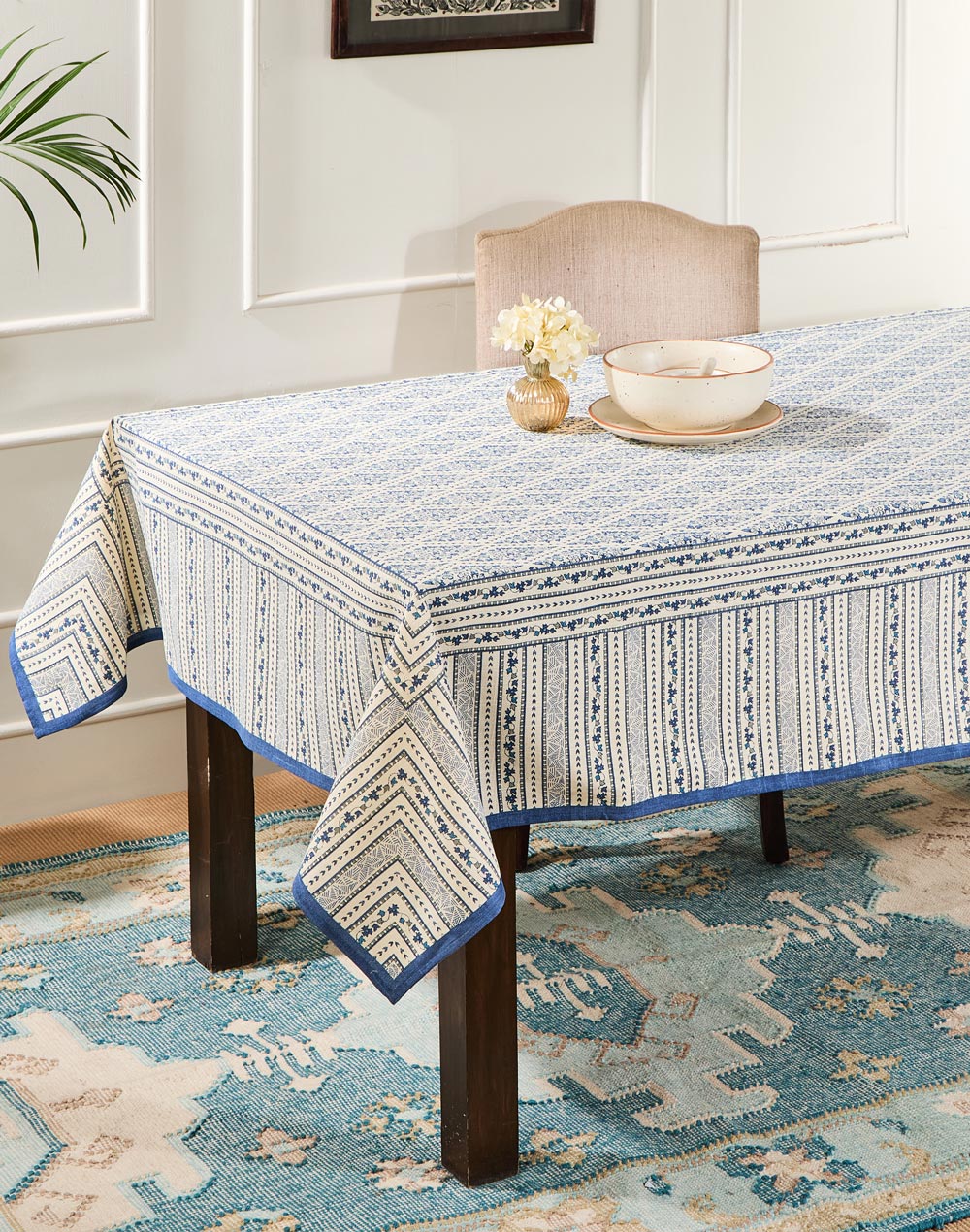 Blue Wabi Sabi Cotton Table Cover