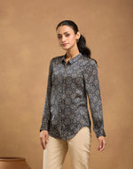 Black Rayon Blend Ajrakh Shirt