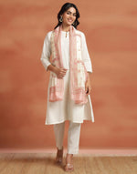Pink Cotton Silk Hand Block Printed Stole