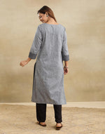 Grey Cotton Long Kurta