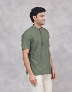 Green Cotton Mid Placket Shirt