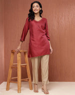 Beige Viscose Silk Woven Ethnic Pant