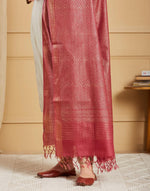 Pink Silk Blend Hand Block Print Dupatta