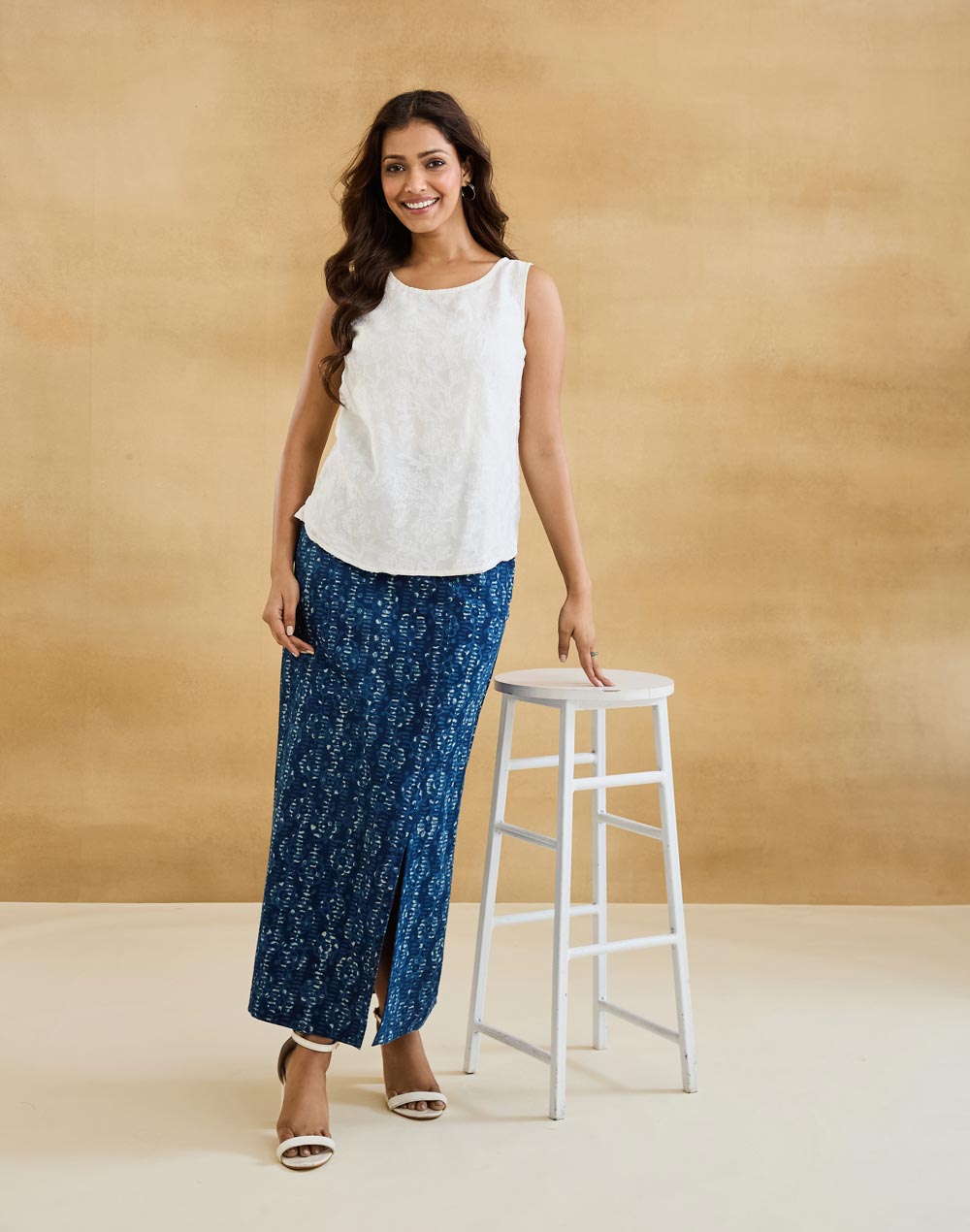 Natural Cotton SILK Chikankari Top