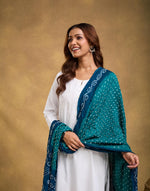 Blue Viscose Blend Bandhani Dupatta