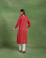 Pink Cotton Long Kurta