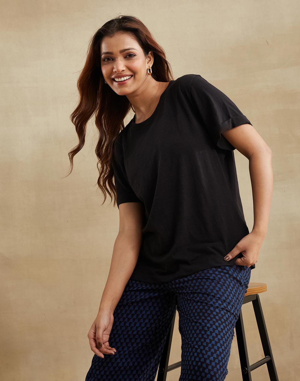 Black Cotton T-Shirt