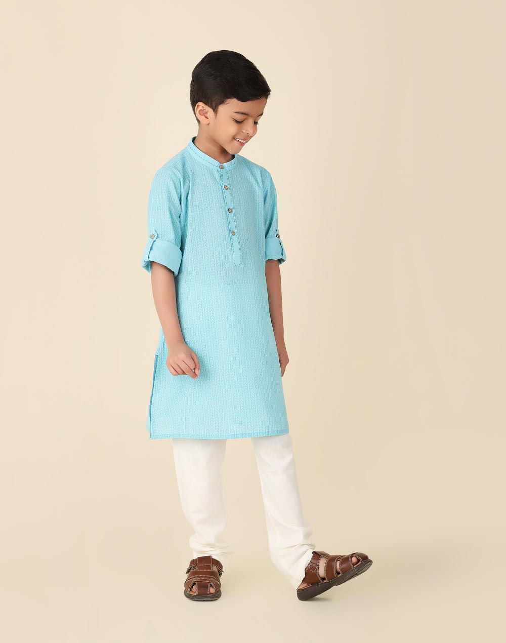 Natural Cotton Pyjama With Elasticated Waistband & Drawstring