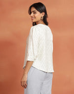 White Cotton Ikat Top