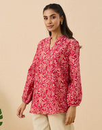 Red Cotton Silk Tunic